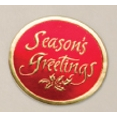 Red/Gold Season's Greetings Round Seal (2" Diameter)